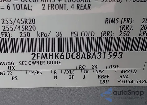 2010 Ford Flex Limited from USA, damaged, VIN 2FMHK6DC8ABA31593